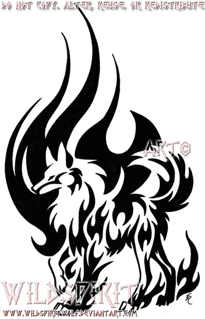 Flame Wolf Tribal Tattoo By Wildspiritwolf On Deviantart
