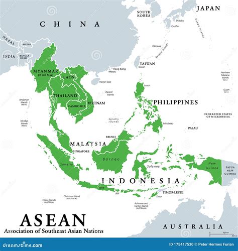 ASEAN Associação Das Nações Do Sudeste Asiático Estados Membros Mapa