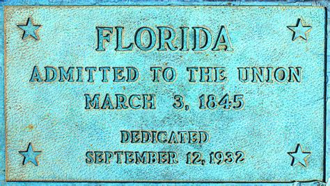 Florida Admitted To The Union Plaque 2 Photograph By Arthur Swartwout