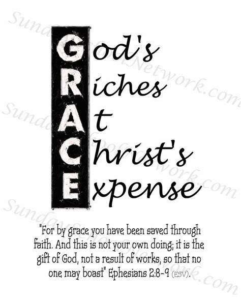 Grace Bible Print Poster Grace Definition Gods Riches Etsy Prayer