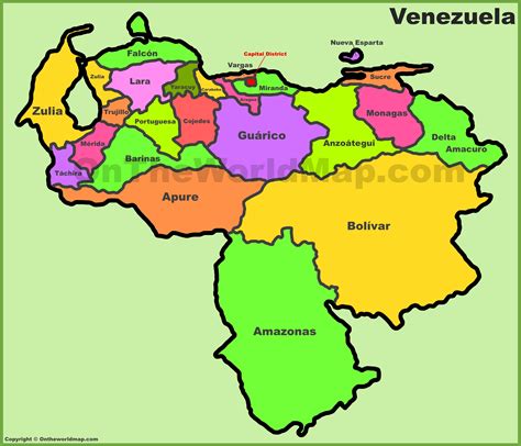 Venezuela Map States