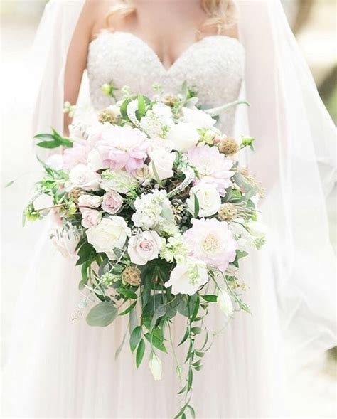 Fresh White Flower Wedding Bouquet With Greenery From Heb