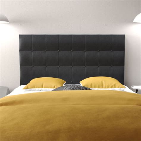 La tête de lit 160 cm est un élément de décoration fort qui peut donner beaucoup de cachet à une chambre à coucher. Tête de lit 160 Cosyra Tissu Bois 160x118x8 pas cher