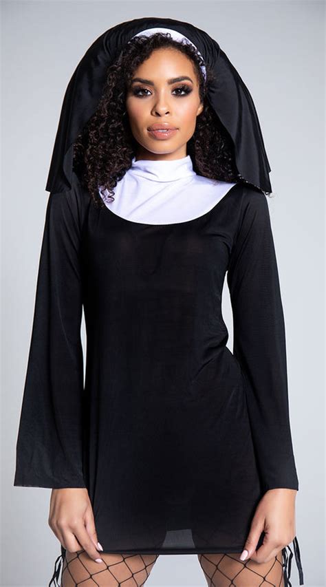 Naughty Nun Costume Ribbon Nun Dress Costume