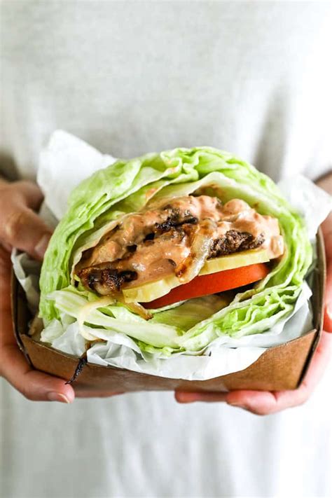 Loaded Bunless Burger Low Carb Lettuce Burger Real Simple Good