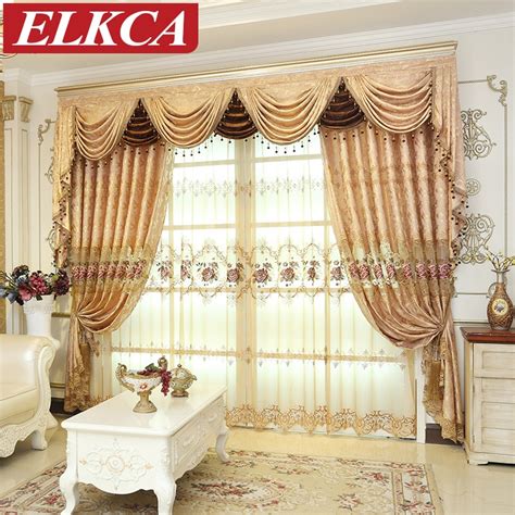 Buy European Royal Luxury Curtains For Living Room Luxury Embroidered Curtains