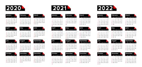 Calendario 2020 2021 Y 2022 Comienzo De La Semana El Lunes