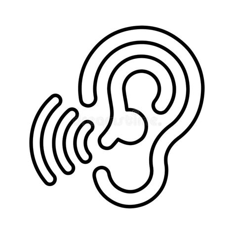 Hearing Audio Ear Eye Listen Sense Sound Line Icon Outline