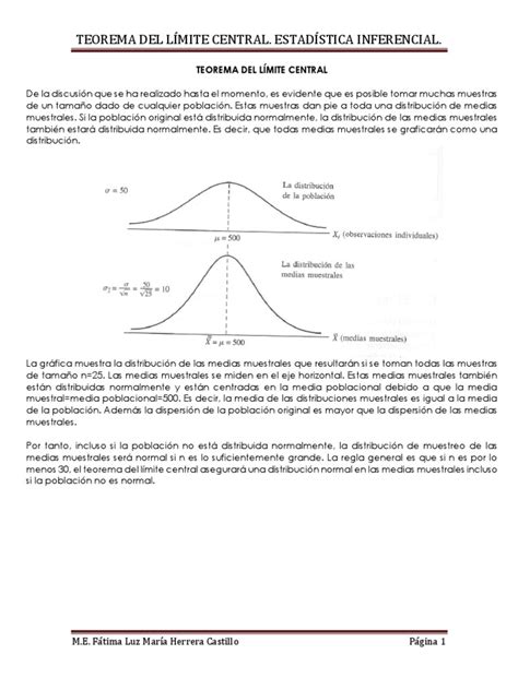 Teorema Del Límite Central Y Proporciones Muestrales Muestreo