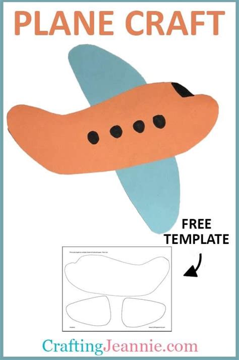 Airplane Craft For Preschoolers Free Template Crafting Jeannie