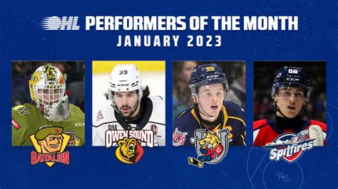 Ohl Announces Top Performers Of The Month For January Ontario Hockey