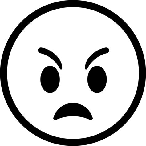 Transparent Angry Emoji Png Angry Emoji Black And White Png Download