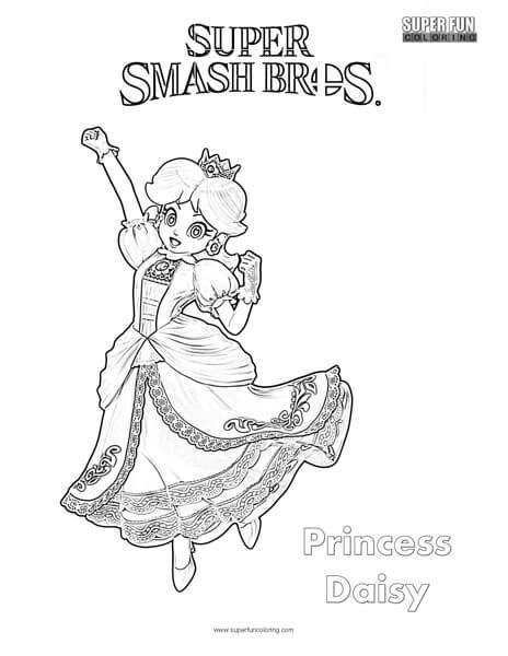 Download and print these princess daisy coloring pages for free. Princess Daisy- Super Smash Brothers Coloring Page - Super ...