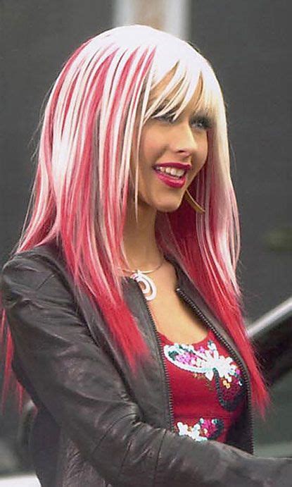 Christina Aguilera Christina Aguilera Hair Christina Aguilera Red Hair Blue Hair Highlights