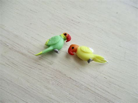 Miniature Love Birds Mini Birds 2 Piece Set Clearance Priced