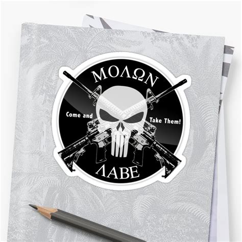 Molon Labe Stickers By Rosebudcassidy Redbubble