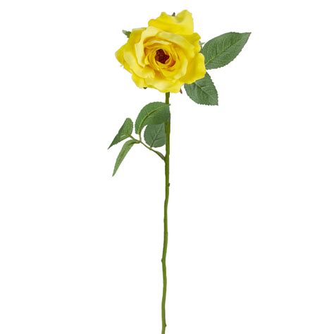 23 Yellow Long Stem Artificial Blooming Rose Pick Christmas Central