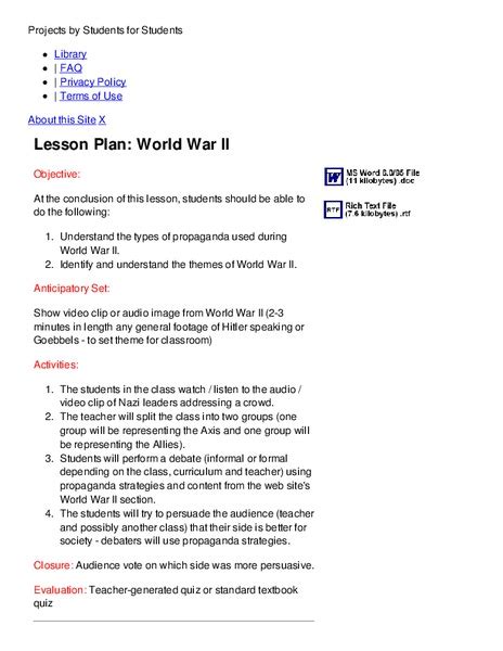 World War Ii Influential Leaders Lesson Plans And Worksheets Lesson Planet