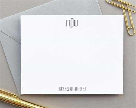 Monogram Stationary Note Cards Monogrammed Stationary For