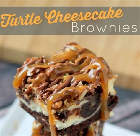 Turtle Cheesecake Brownie Bars Domestic Superhero Healthy Delicious