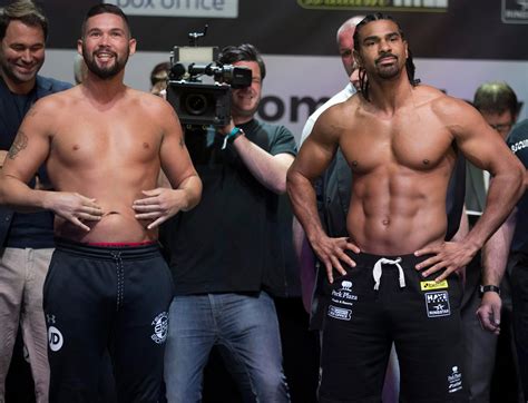 David Haye Vs Tony Bellew Weigh In Both Boxers Hit Scales Lighter For