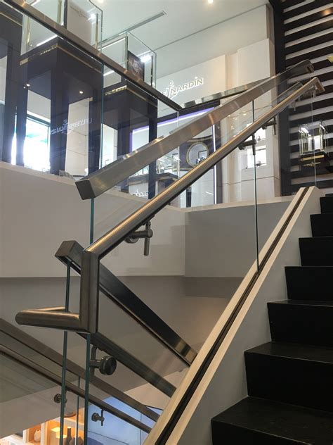 But we find it particularly interesting when there's a combination of materials, such as wood or concrete for the stairs and glass for the staircase wall. Commercial Staircase with Glass Railings in Miami Design ...