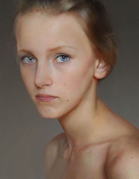 练习 C Li Figurative Realism Art Female Head Woman Face Portrait
