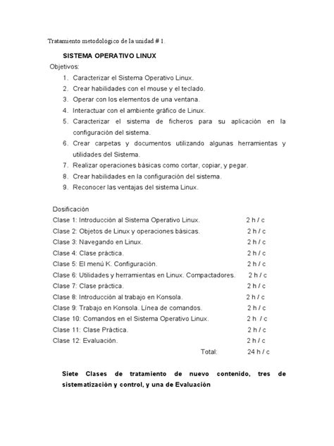 tratamiento metodológico de la unidad 1 pdf archivo de computadora software del sistema