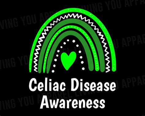 Celiac Disease Png Celiac Disease Awareness Green Ribbon Etsy