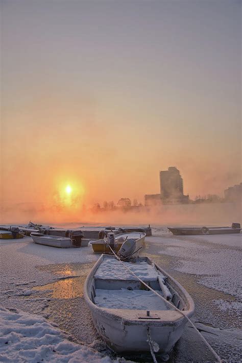 Sunrise On The Frozen River By Tokism