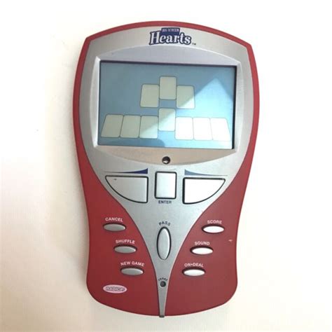 Radica Big Screen Hearts Solitaire Handheld Game Electronic Red Lighted