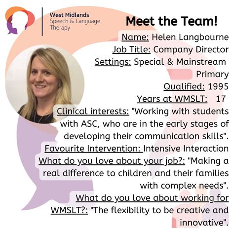 West Midlands Speech And Language Therapy On Twitter Meet Helen One Of