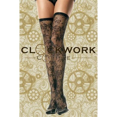 Victorian Rose Thigh High Stockings Steampunk Clothing Corsets