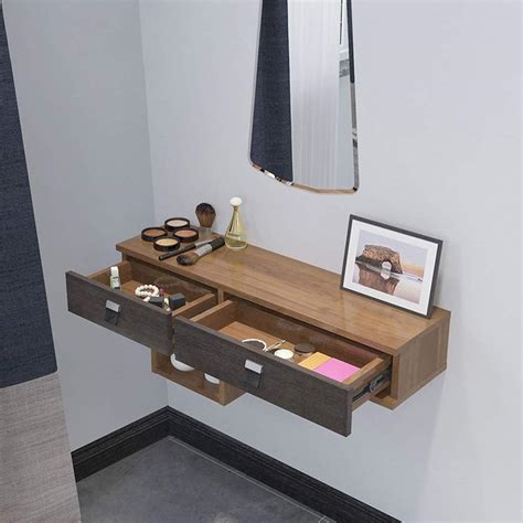 Wall Mounted Makeup Cabinet Dressing Table Floating Shelf With Drawer