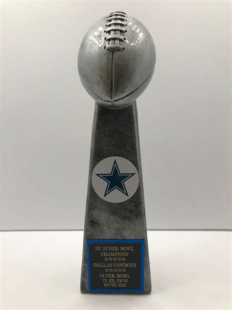 Dallas Cowboys 5x Super Bowl Champions Lombardi Style Trophy Etsy