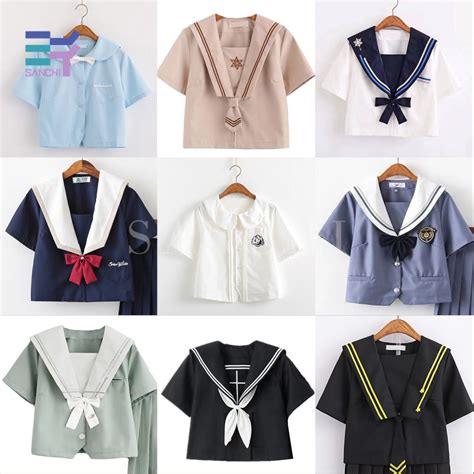 Sanchi Jk Uniform Shirt Short Sleeved Style Basic Top Sailor Suit