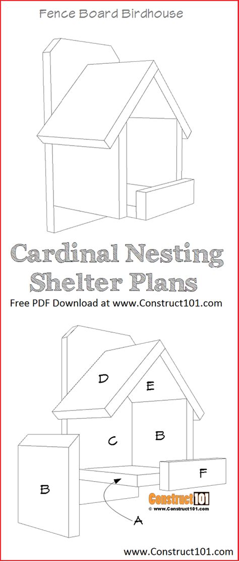 All plans include diagrams and instructions. Cardinal Nesting Shelter Bird House Plans - PDF Download ...