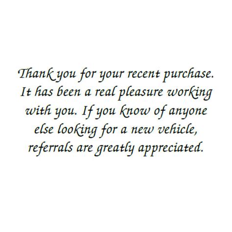 Thank You Cards New Vehicle Referrals Cheap Dealer Supplies