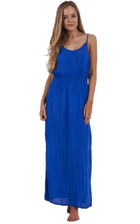 Ladies Maxi Holiday Sleeveless Summer Strappy Long Beach Dress Ebay