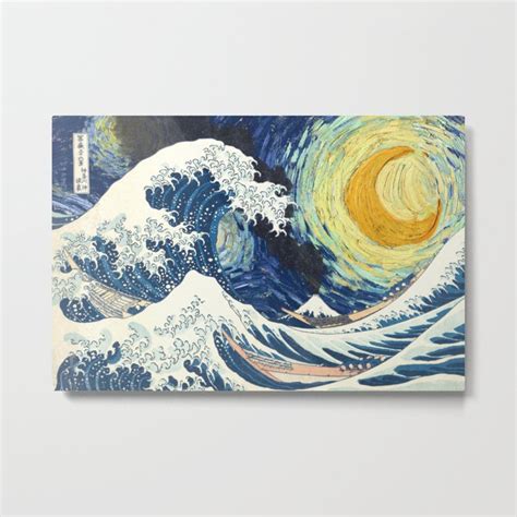 Starry Night Great Wave Metal Print By Photography By Anthony Londer