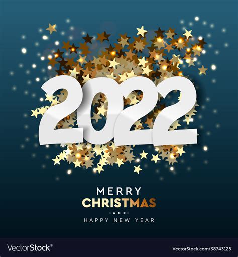 2022 Happy New Year Background Merry Christmas Vector Image