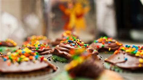 Wallpaper Depth Of Field Cake Cupcakes Chocolate Sprinkles