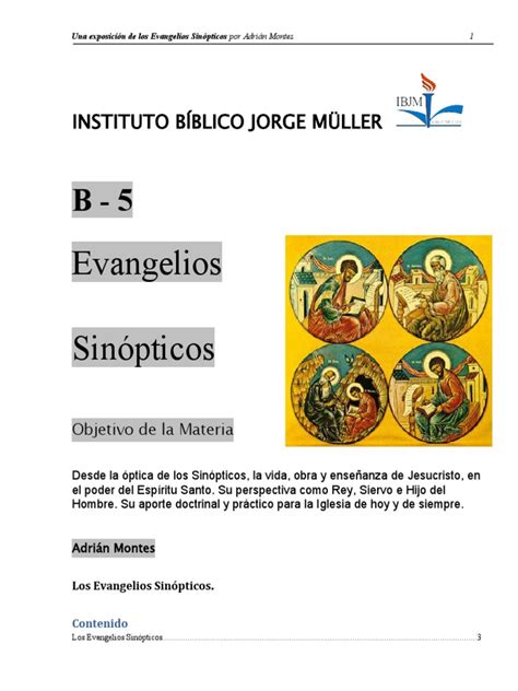 Evangelios Sinópticos Actual2011 Pdf Evangelios Evangelio De Mateo
