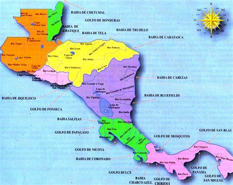 Mapa De America Central Con Division Politica Con Nombres America Images