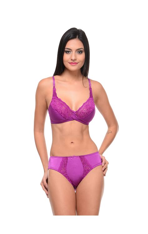bodycare bridal purple color bra panty set in nylon elastane 6407pu 6407pu