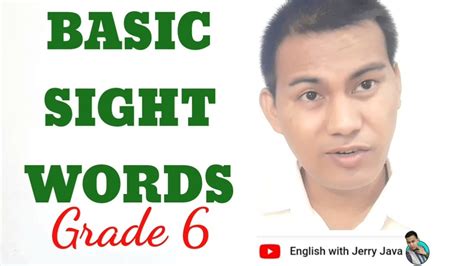 Basic Sight Words Grade 6 Youtube