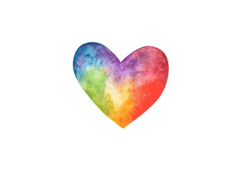 Watercolour Rainbow Love Heart Pride Print Wedding