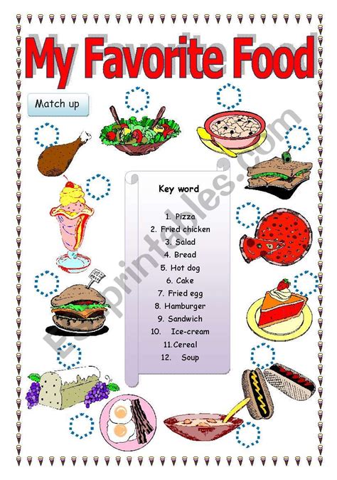 my favorite food worksheet