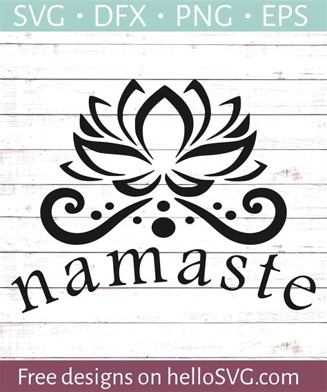 Namaste With Lotus Flower Svg Free Svg Files Hellosvg Com