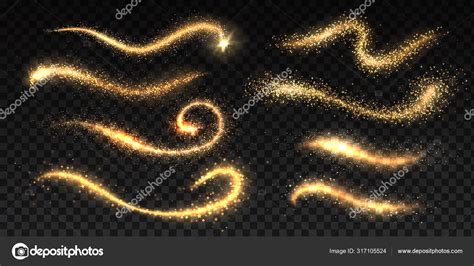 Sparkle Stardust Magic Glittering Dust Waves Golden Glowing Star